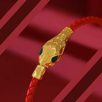 Naferio Viper handvävt läderarmband