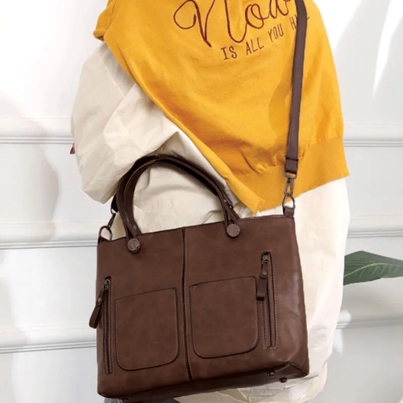 Naferio - veganskt läder, strukturerad toteväska