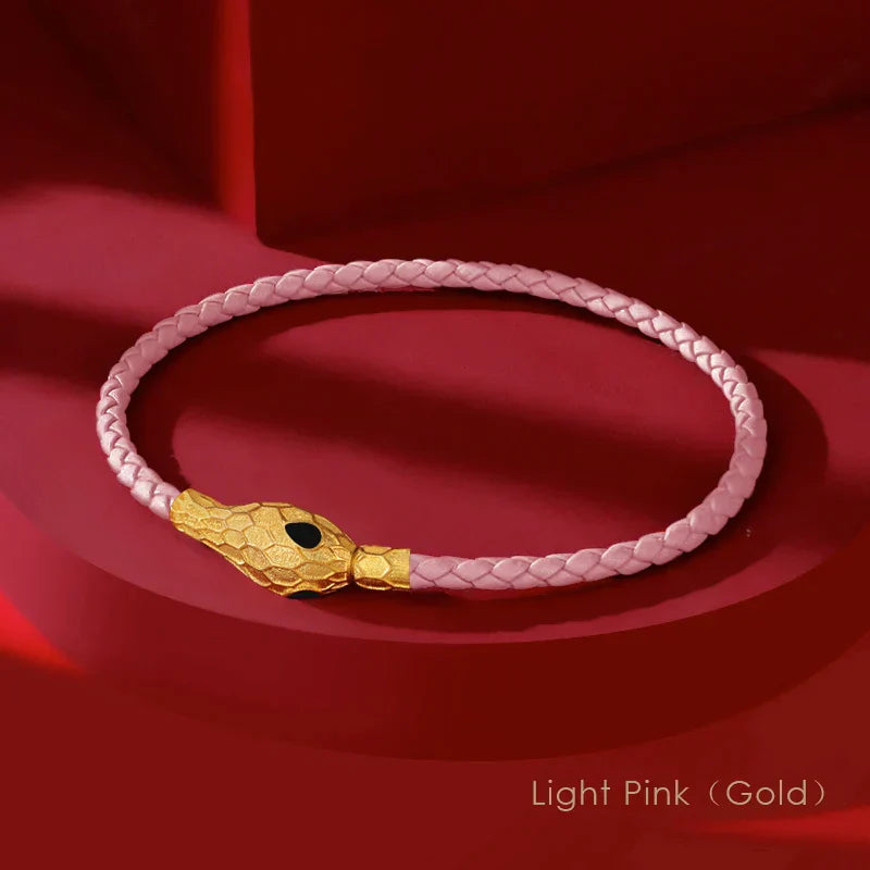 Naferio Viper handvävt läderarmband