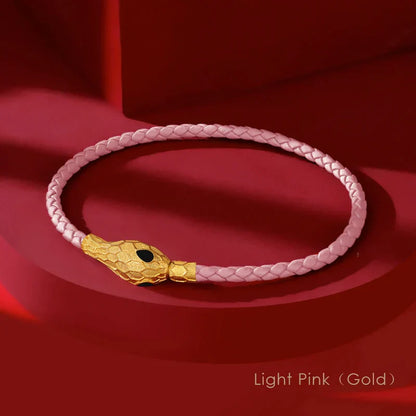 Naferio Viper handvävt läderarmband