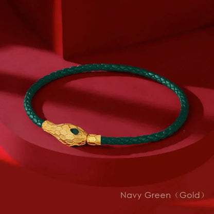 Naferio Viper handvävt läderarmband