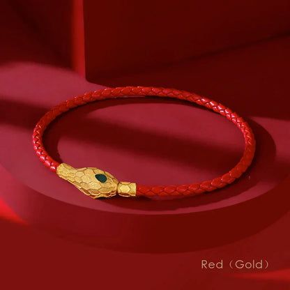 Naferio Viper handvävt läderarmband