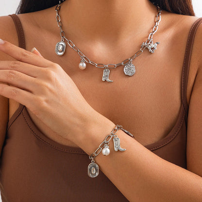 Gyllene Prairie Charms-choker