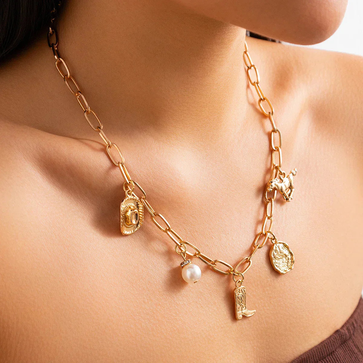 Gyllene Prairie Charms-choker