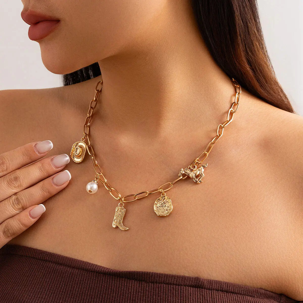 Gyllene Prairie Charms-choker