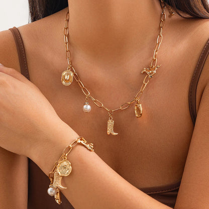 Gyllene Prairie Charms-choker