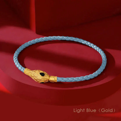 Naferio Viper handvävt läderarmband